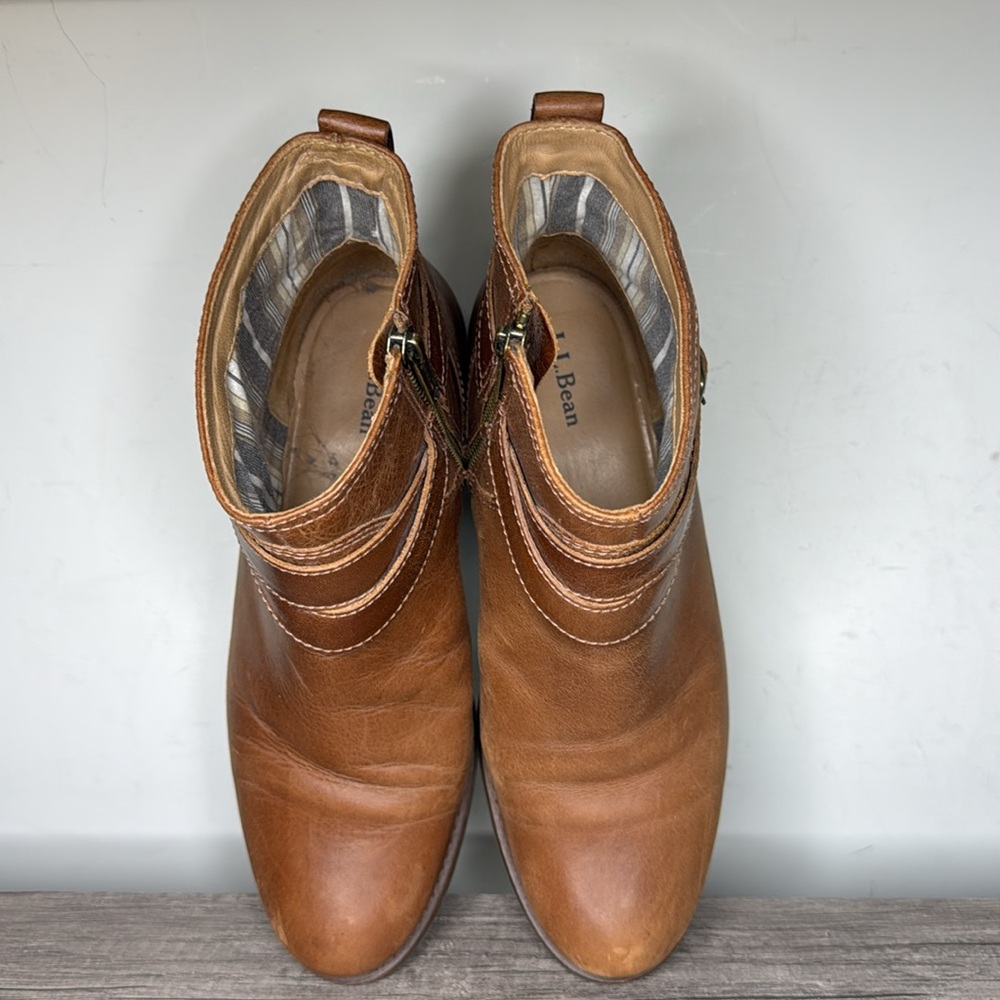 NEW L.L. Bean Leather Westport Ankle Strap Boots size 8 Wide - Picture 4 of 8
